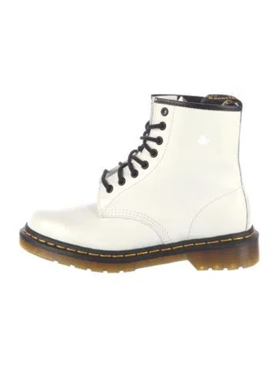 Pre-owned Dr. Martens Leather Combat Boots In White
