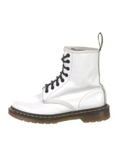 Pre-owned Dr. Martens Leather Combat Boots In White