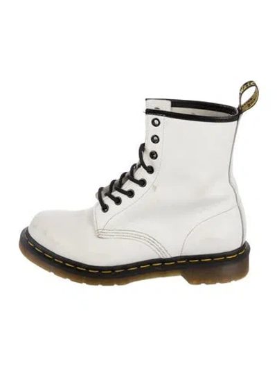 Pre-owned Dr. Martens Leather Combat Boots In White