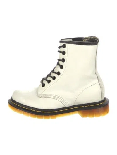 Pre-owned Dr. Martens Leather Combat Boots In White