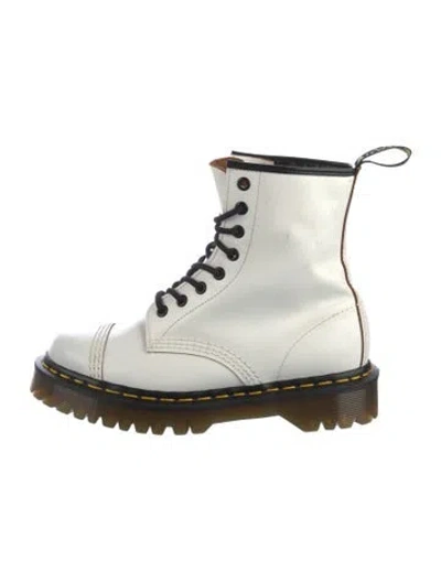 Pre-owned Dr. Martens Leather Combat Boots In White