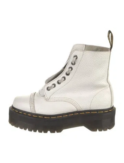 Pre-owned Dr. Martens Leather Combat Boots In White
