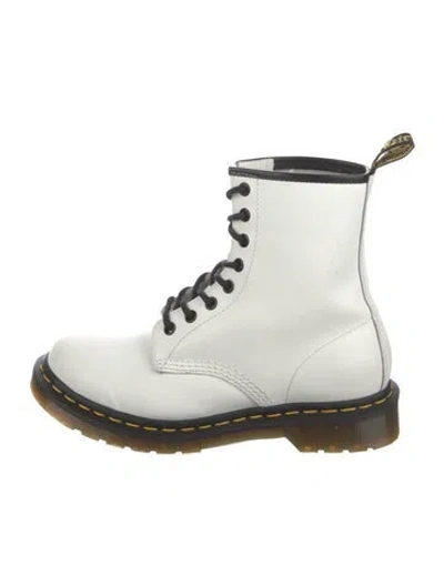 Pre-owned Dr. Martens Leather Combat Boots In White