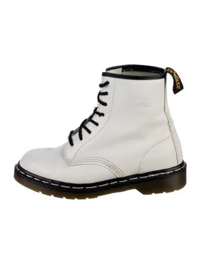 Pre-owned Dr. Martens Leather Combat Boots In White