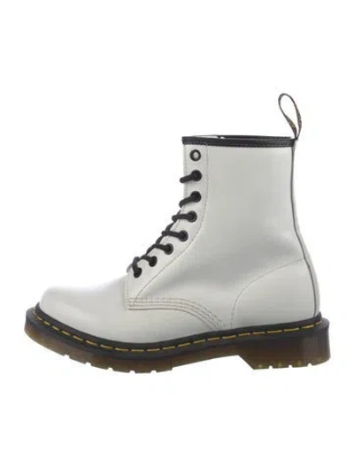 Pre-owned Dr. Martens Leather Combat Boots In White
