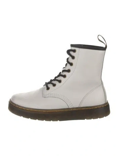 Pre-owned Dr. Martens Leather Combat Boots In White