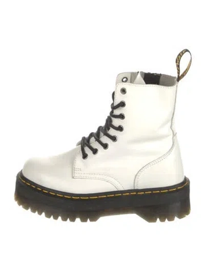 Pre-owned Dr. Martens Leather Combat Boots In White