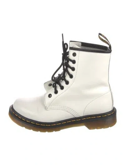 Pre-owned Dr. Martens Leather Combat Boots In White