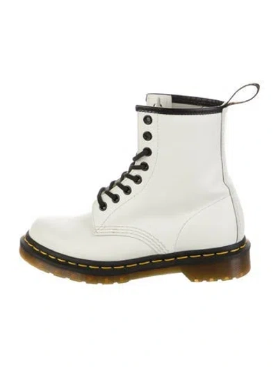 Pre-owned Dr. Martens Leather Combat Boots In White
