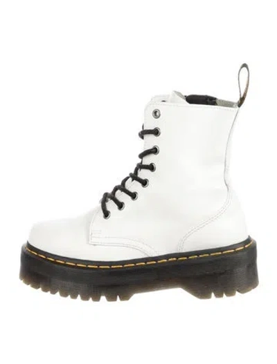 Pre-owned Dr. Martens Leather Combat Boots In White