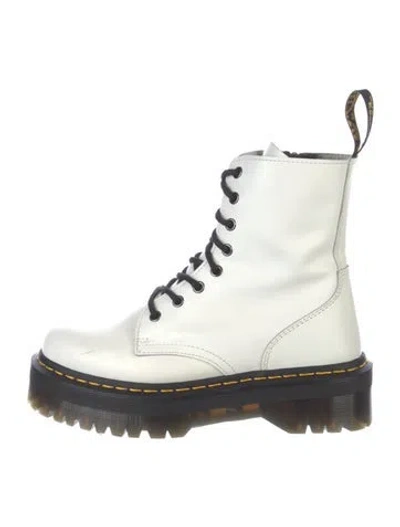 Pre-owned Dr. Martens Leather Combat Boots In White