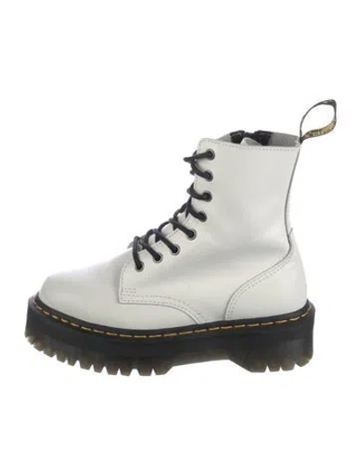 Pre-owned Dr. Martens Leather Combat Boots In White