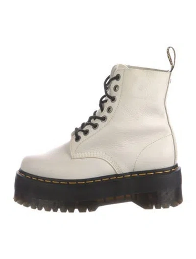 Pre-owned Dr. Martens Leather Combat Boots In White