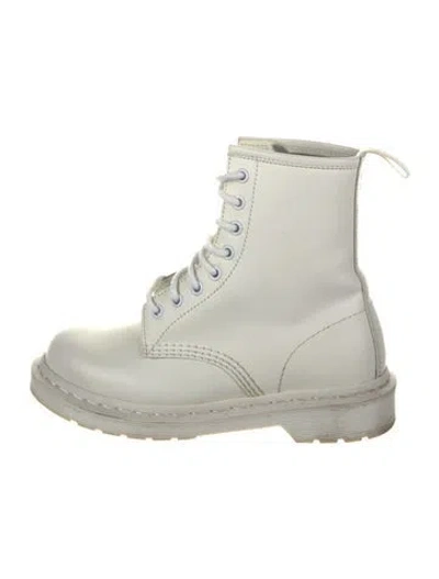 Pre-owned Dr. Martens Leather Combat Boots In White