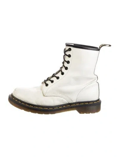 Pre-owned Dr. Martens Leather Combat Boots In White