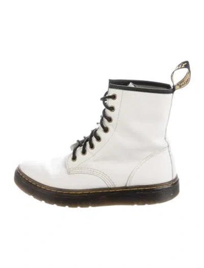 Pre-owned Dr. Martens Leather Combat Boots In White