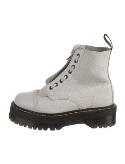 Pre-owned Dr. Martens Leather Combat Boots In White