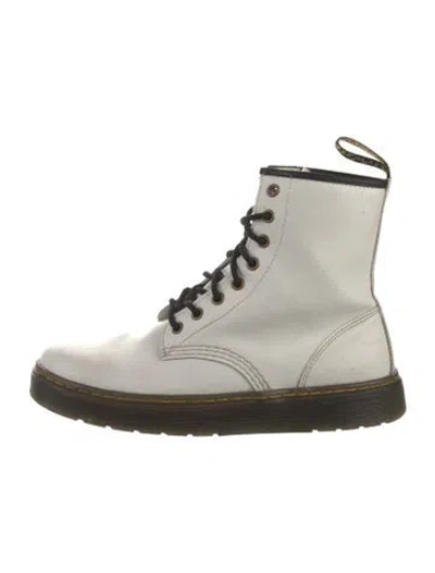 Pre-owned Dr. Martens Leather Combat Boots In White
