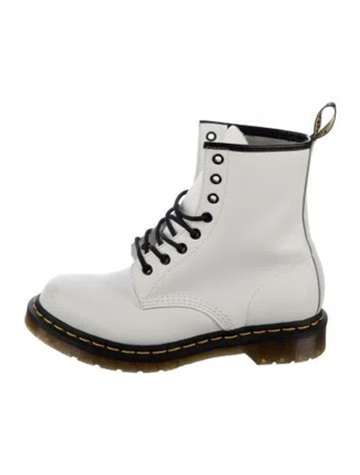 Pre-owned Dr. Martens Leather Combat Boots In White