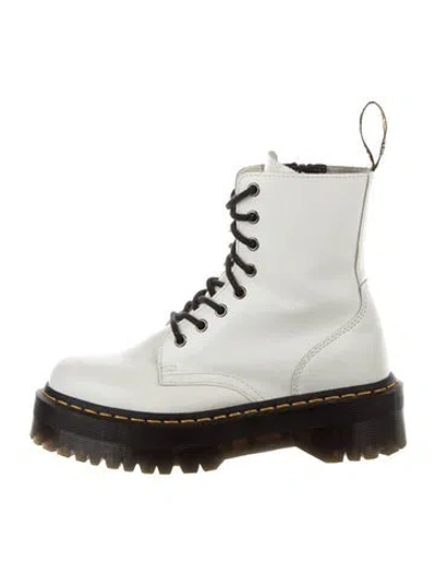 Pre-owned Dr. Martens Leather Combat Boots In White