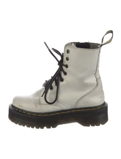 Pre-owned Dr. Martens Leather Combat Boots In White