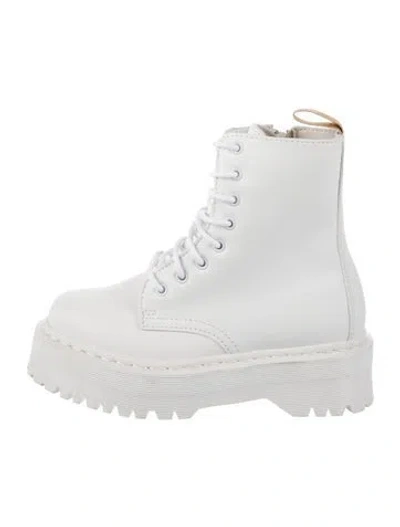 Pre-owned Dr. Martens Leather Combat Boots In White