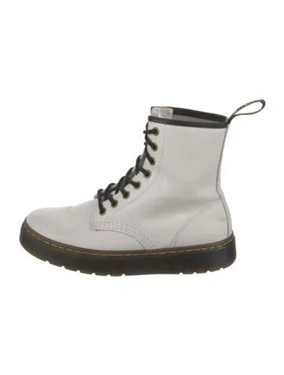 Pre-owned Dr. Martens Leather Combat Boots In White