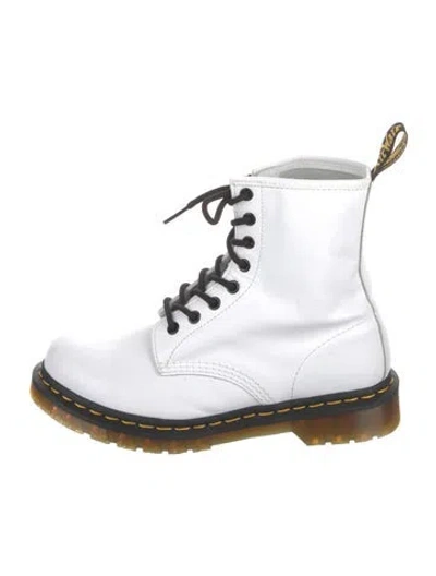Pre-owned Dr. Martens Leather Combat Boots In White