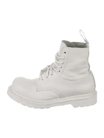 Pre-owned Dr. Martens Leather Combat Boots In White