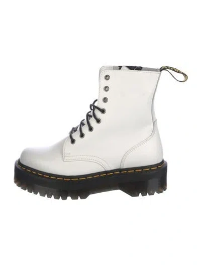 Pre-owned Dr. Martens Leather Combat Boots In White