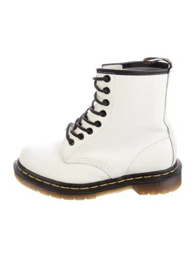 Pre-owned Dr. Martens Leather Combat Boots In White