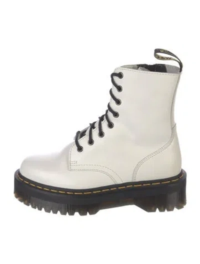 Pre-owned Dr. Martens Leather Combat Boots In White