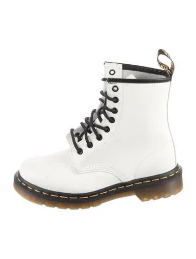 Pre-owned Dr. Martens Leather Combat Boots In White