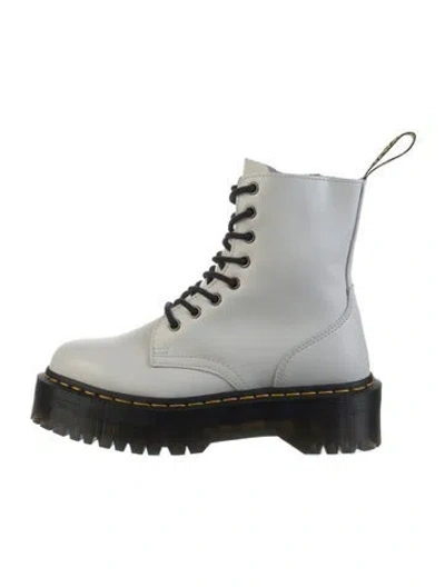 Pre-owned Dr. Martens Leather Combat Boots In White