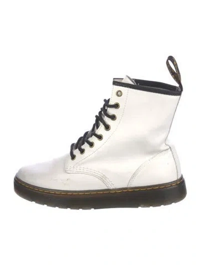 Pre-owned Dr. Martens Leather Combat Boots In White