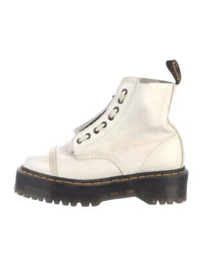 Pre-owned Dr. Martens Leather Combat Boots In White