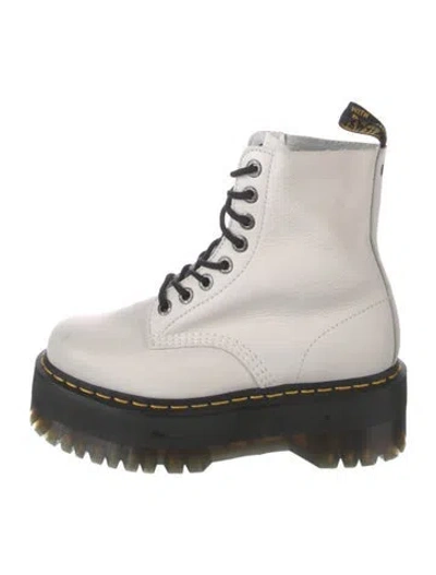 Pre-owned Dr. Martens Leather Combat Boots In White