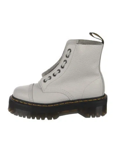 Pre-owned Dr. Martens Leather Combat Boots In White