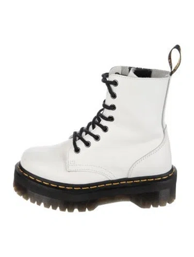 Pre-owned Dr. Martens Leather Combat Boots In White