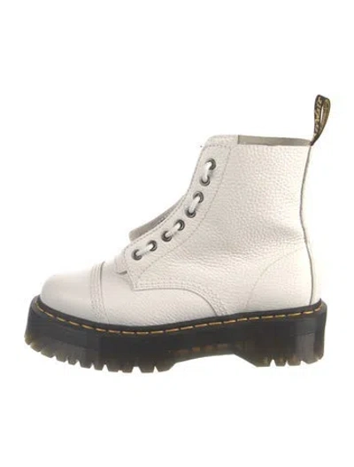 Pre-owned Dr. Martens Leather Combat Boots In White