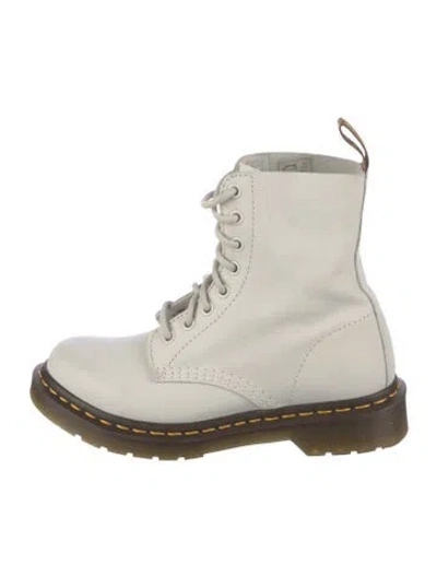 Pre-owned Dr. Martens Leather Combat Boots In White