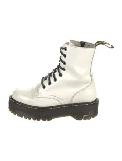 Pre-owned Dr. Martens Leather Combat Boots In White