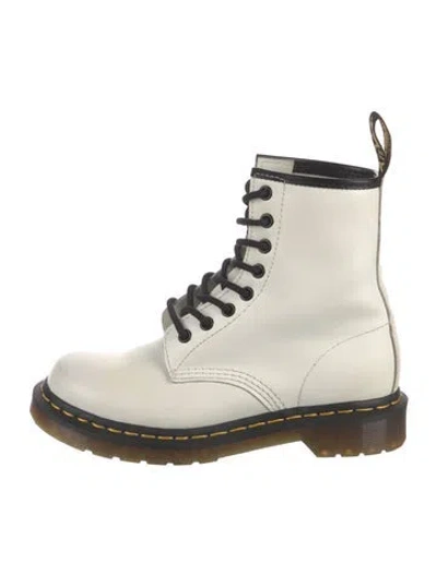 Pre-owned Dr. Martens Leather Combat Boots In White