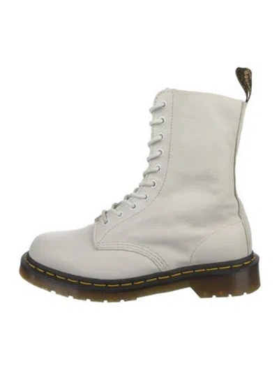 Pre-owned Dr. Martens Leather Combat Boots In White