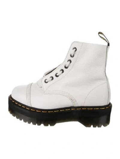 Pre-owned Dr. Martens Leather Combat Boots In White