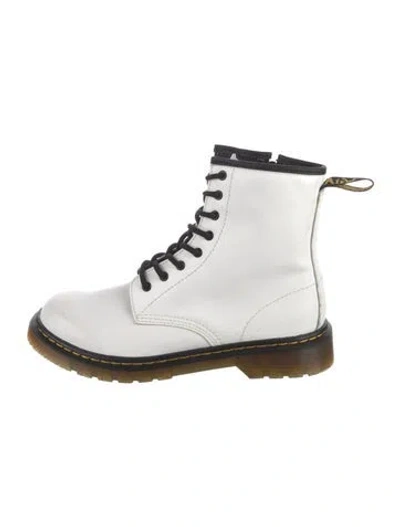 Pre-owned Dr. Martens Leather Combat Boots In White