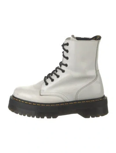 Pre-owned Dr. Martens Leather Combat Boots In White