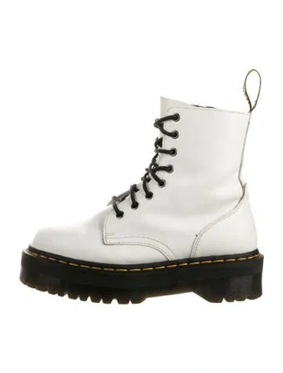 Pre-owned Dr. Martens Leather Combat Boots In White