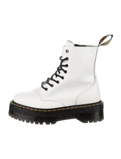 Pre-owned Dr. Martens Leather Combat Boots In White
