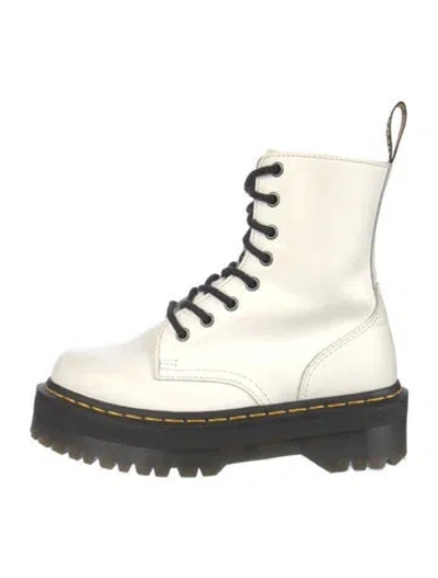 Pre-owned Dr. Martens Leather Combat Boots In White